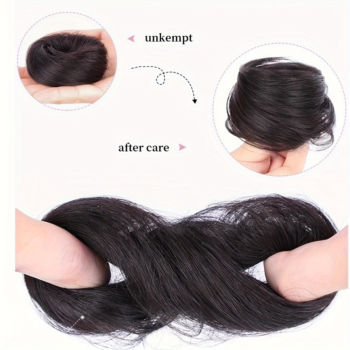 Stylish synthetic hair bun ponytail extension for women, great for both parties and casual wear.