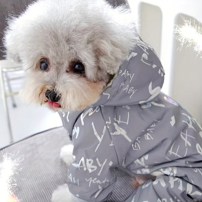 Night Reflective Grey Pet Clothes for Cats and Dogs, Suitable for Autumn and Winter.