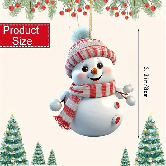 5 acrylic snowman decorations for Christmas trees, no electricity needed