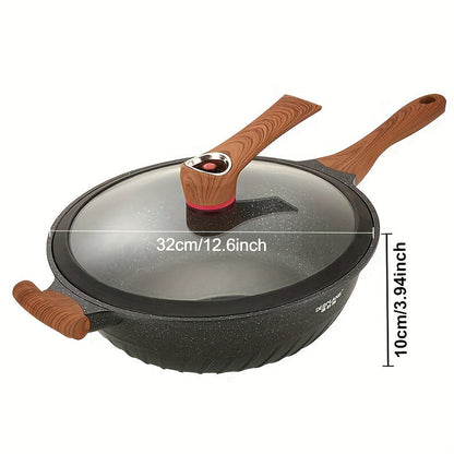 1 piece of Black Diamond Wok and Rice Stone Non-stick Pot, suitable for use on both micro-pressure soup pot and cooking pot. Can be used on both an electromagnetic stove and gas stove.