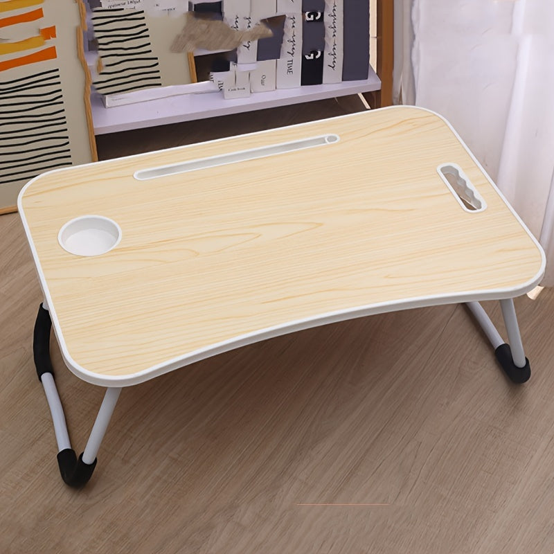 Multifunctional Folding Laptop Desk with Tray, Cup Holder - Ideal for Bed, Sofa, Floor - Durable Aluminum, Various Colors.