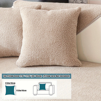 Thick Sherpa Fleece Sofa Slipcover for Pet-Friendly Protection and Comfort in Bedroom, Office, or Living Room.