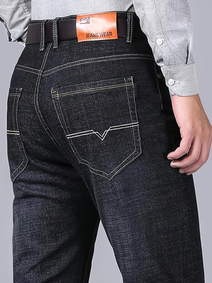 Men's denim pants with pockets, perfect for outdoor activities.