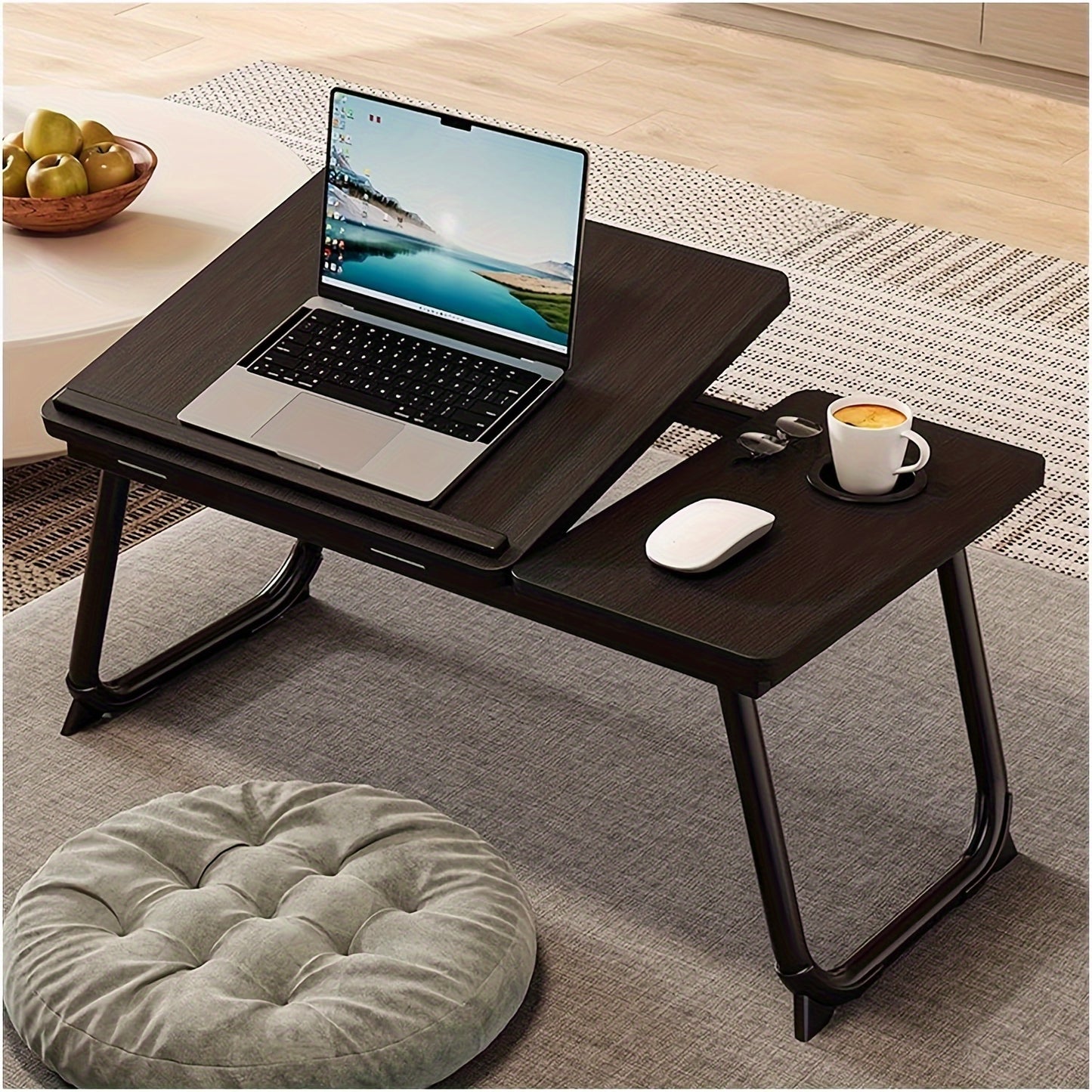 1 Laptop Bed/sofa Table with cup holder that can also be used as a Couch Table, Home Desk, Breakfast Tray, Movie in Bed stand, or Bed Table with folding legs. Great for use as a Laptop