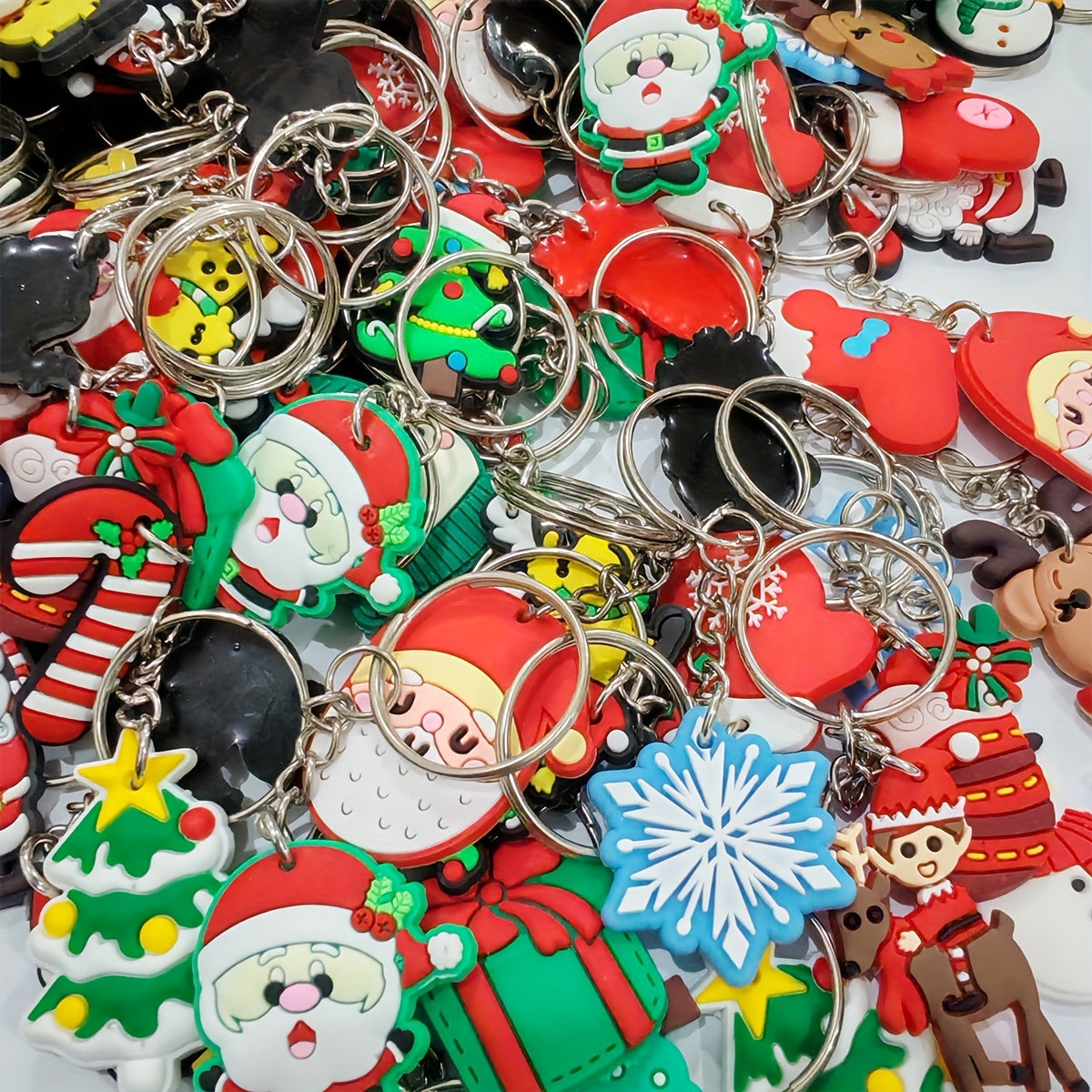 Get in the holiday spirit with our top pick! This set of 50 Christmas keychains features cute cartoon PVC key rings in a variety of designs. Perfect for party favors, back-to-school gifts, and more. Comes in a gift box with a random mix of designs. Great