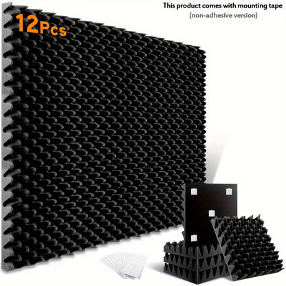 12 Pack of 5.08 X 30.48 X 30.48 Cm Acoustic Foam Panels, Fireproof Soundproofing Sponge for Walls, Egg Crate Studio Home Sound-absorbing Foam