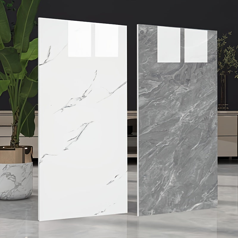 10pcs and 20pcs self-adhesive foam imitation marble tiles in PVC and PE materials with washable straight puzzle pattern. Suitable for living room, kitchen, bathroom, and home waterproof wall stickers. Can be cut to fit any size, perfect for home