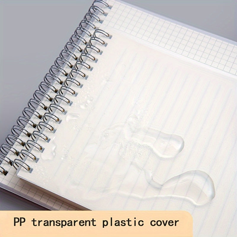 A5 Transparent Grid Coil Notebook ideal for high school students and office use.