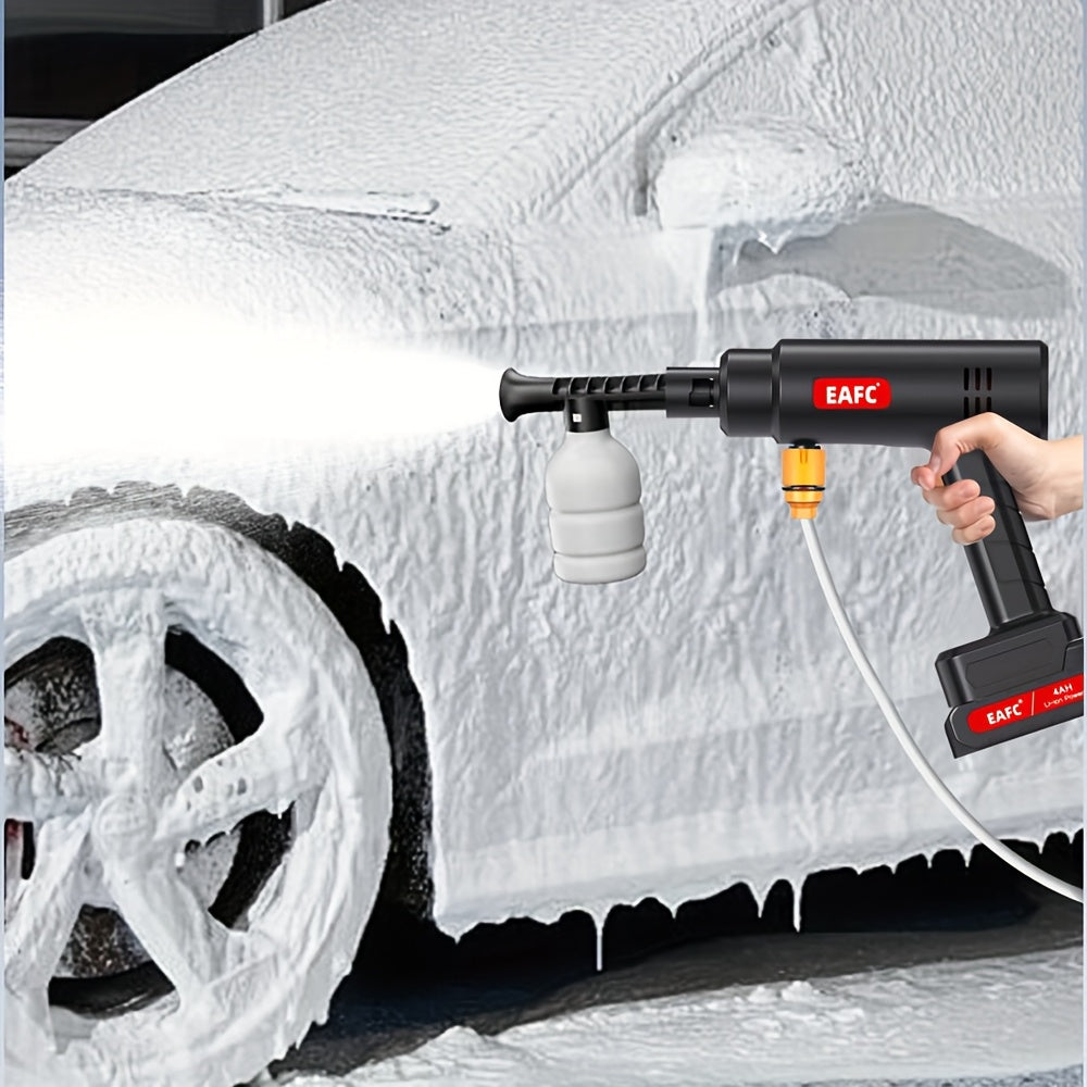 EU Plug High Pressure Electric Washer with Foam Bottle perfect for car and floor cleaning.