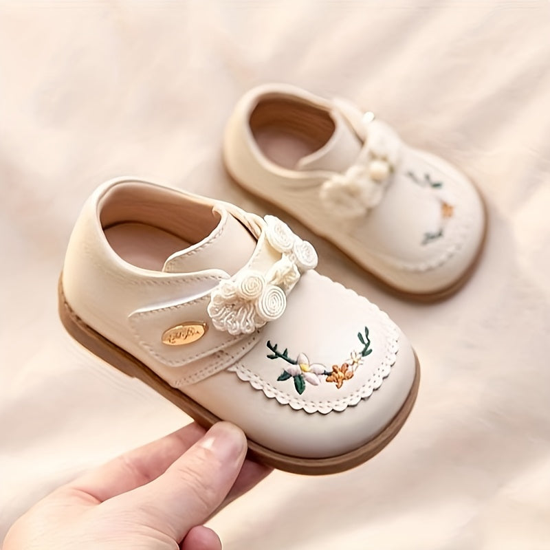 Cute Embroidered Mary Jane Shoes for Baby Girls - Soft Sole, Non-Slip, Great for First Walkers - Perfect for Spring, Fall & Winter