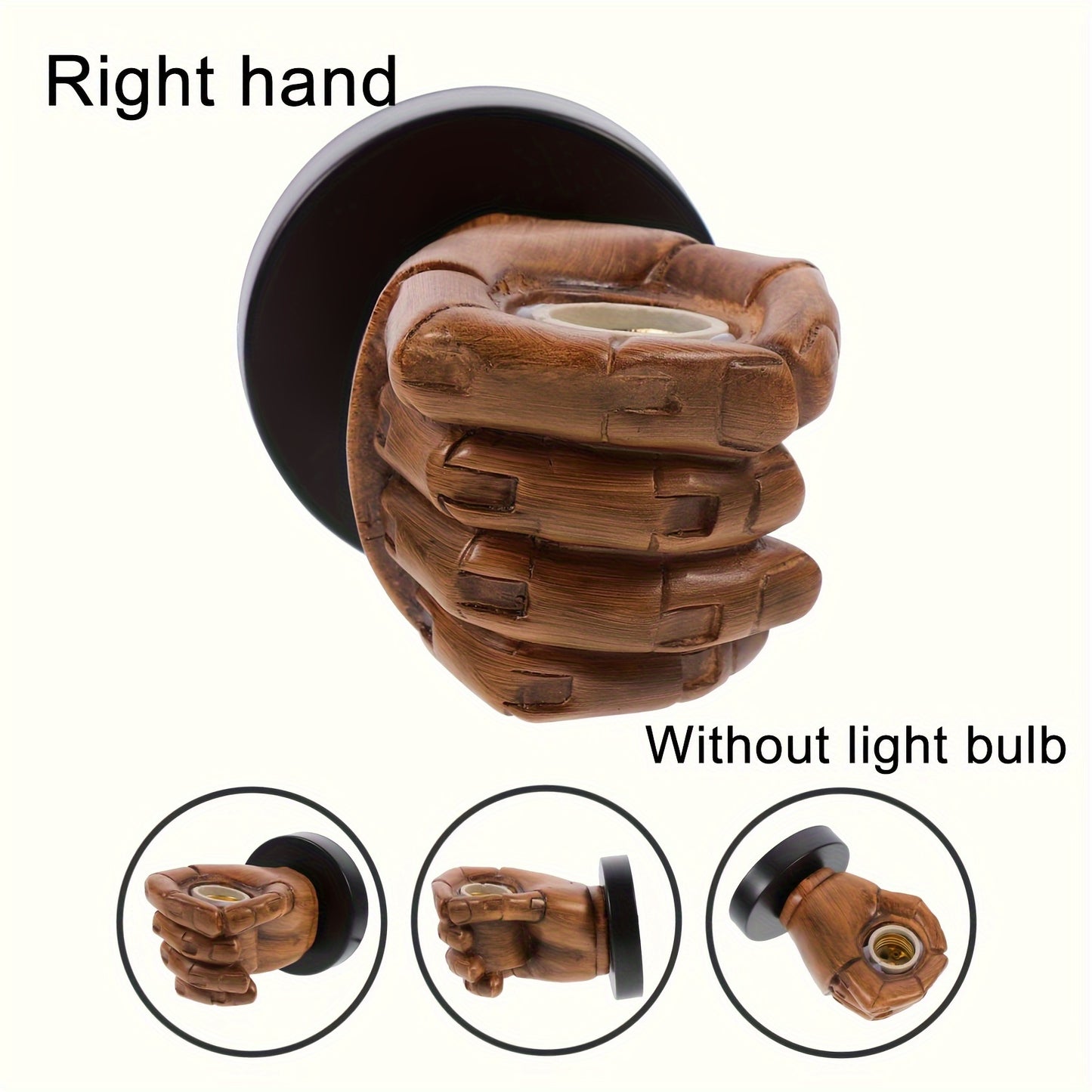 1 piece of Industrial Style Wall Lamp in the shape of a left and right hand fist made of resin, with E26 socket, perfect for celebrating Eid Al-Adha.