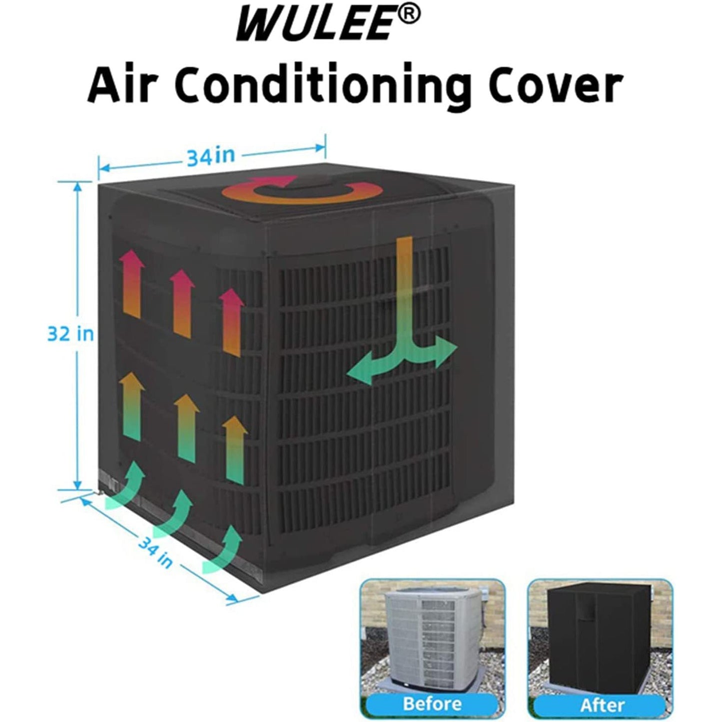 Cover your outdoor air conditioner all year round with this durable All-Weather Air Conditioner Cover. Made from 210D Oxford cloth, this cover is resistant to dust, rain, and sun, providing reliable protection for your square AC unit.