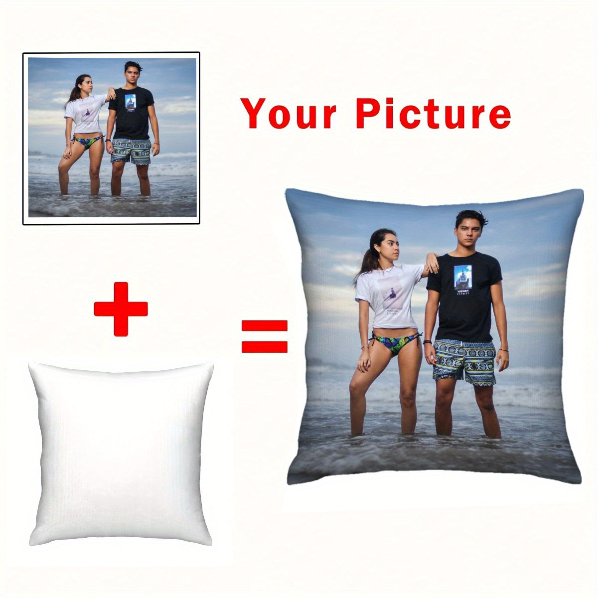 Get a personalized touch to your living space with this Custom Photo Pillowcase! This decorative throw pillow cover features a sublimation print and makes a perfect gift for couples, anniversaries, birthdays, Valentine's Day, Christmas, Thanksgiving, or