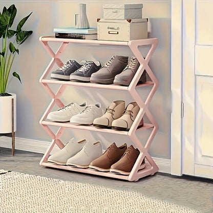 Optimize Your Space with Our 4-Tier Folding Shoe Rack - Fits 12 Pairs of Shoes and Maximizes Storage Area