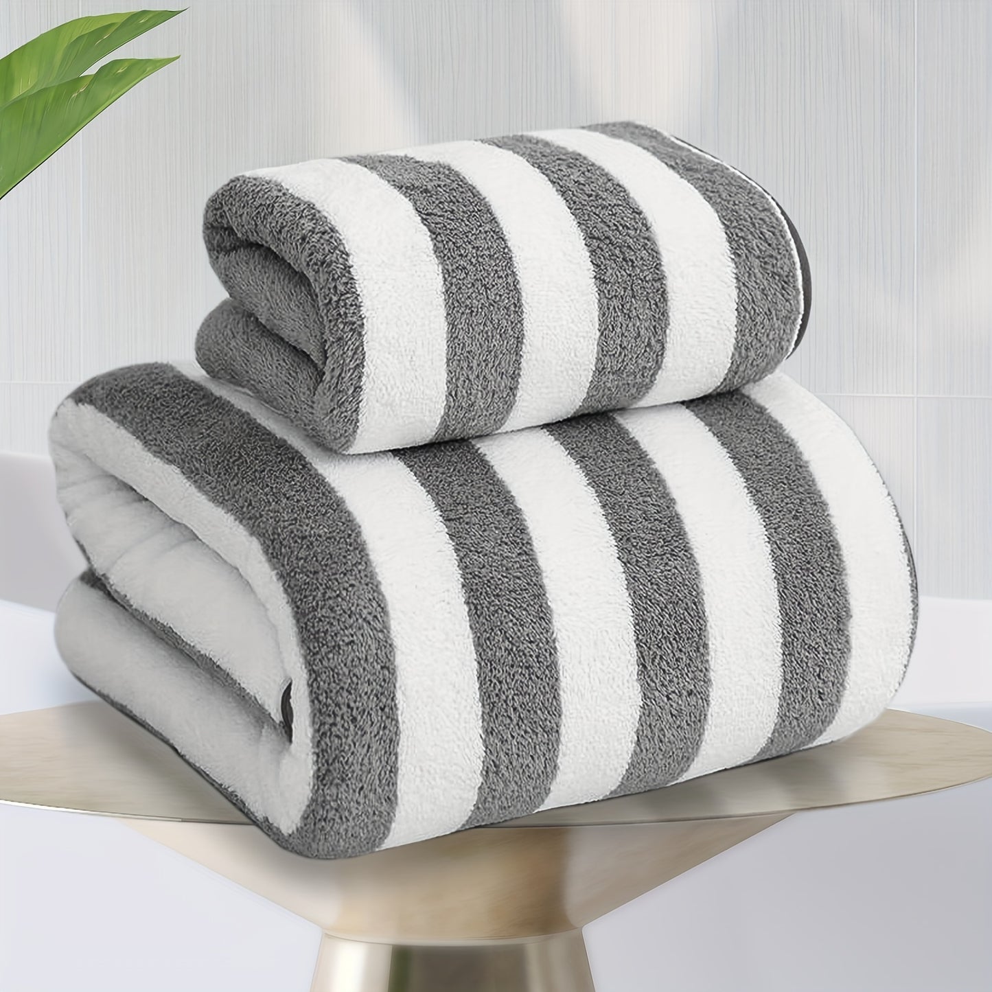 8-piece microfiber towel set with super absorbency, quick drying, lightweight, and soft for bathroom or beach use.