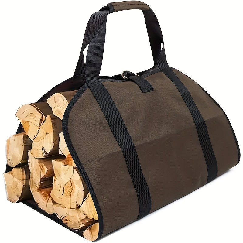 KOETSU Firewood Carrier Bag is sturdy and built to last. Measuring 93.98cm x 50.8cm, this Waxed Canvas Tote is perfect for outdoor camping. Made from durable PVC material, it can withstand rough handling.