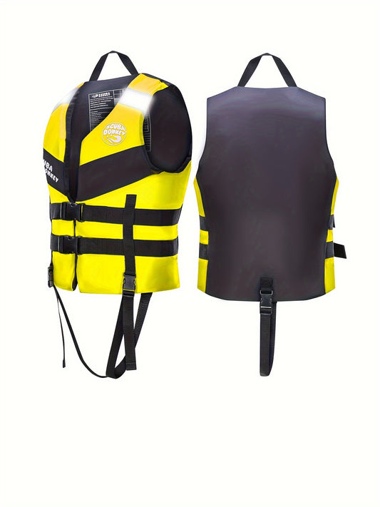 HISEA Polyester Sports V-neck Vest for Water sports with adjustable safety life jacket. Perfect for outdoor activities like kayaking, boating, swimming, and rafting.