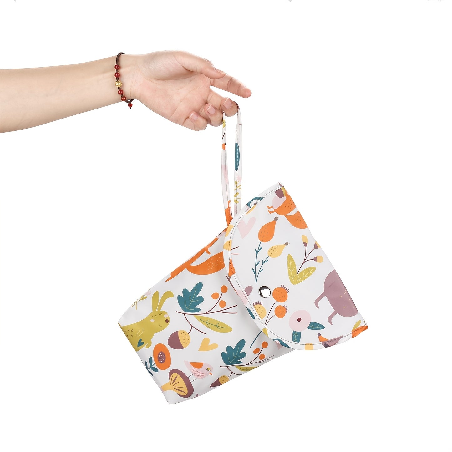 Durable polyester diaper storage bag for kids, perfect for diapers and wet wipes.