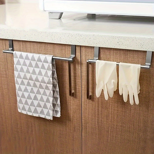 Sleek Stainless Steel Towel Bar: Stylish, Space-Saving Storage for Bathrooms and Kitchens.