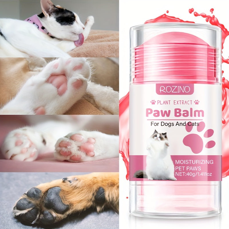 ROZINO Paw Balm - 40g stick for dogs & cats, moisturizing and repairing, soothes dry paws, non-greasy, portable and protective.