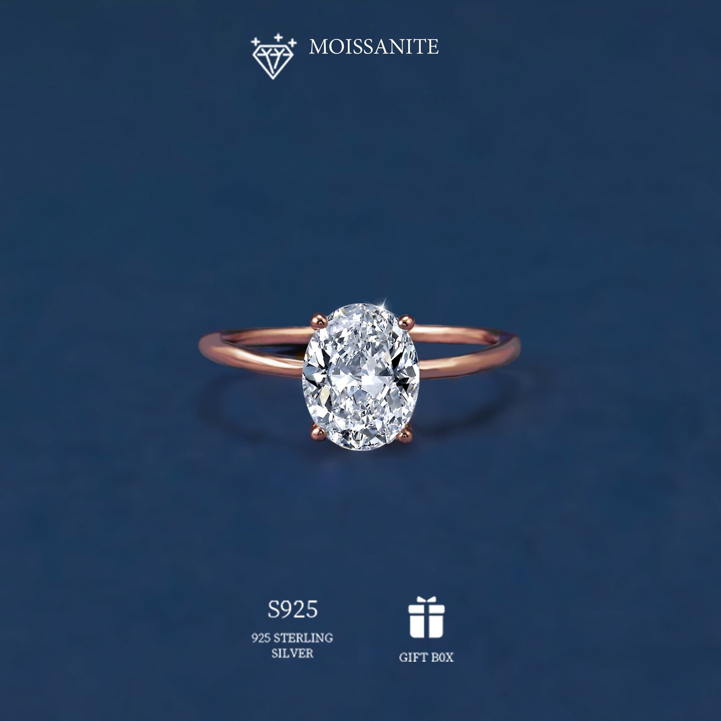 Stunning 925 Sterling Silver 2ct Goose Egg Moissanite Halo Ring, Hypoallergenic and Perfect for Women's Engagement, Proposal, Wedding, or Mother's Day Gift. Includes Moissanite Certificate and Comes in an Exquisite Gift Box Packaging.