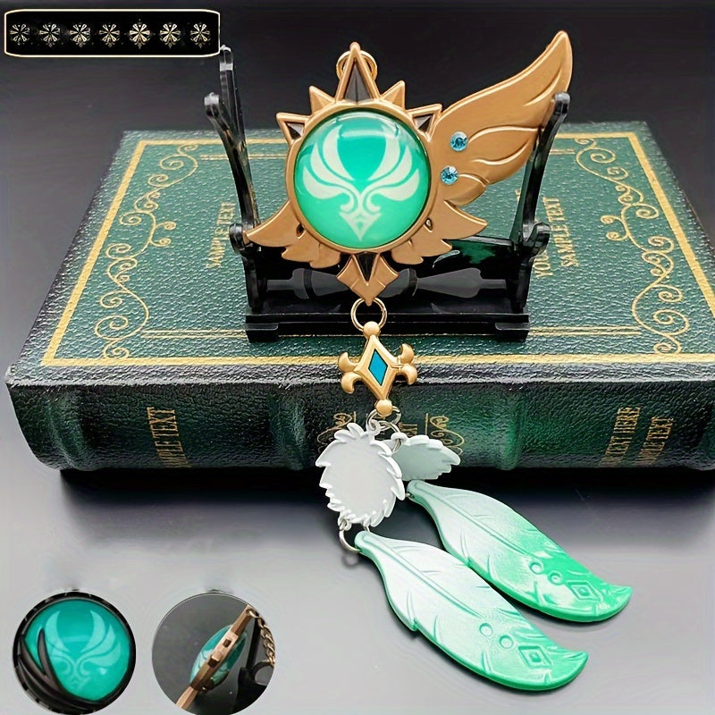 Luminous Green Metal Keychain inspired by Anime - Made from Alloy, Glows in the Dark, Perfect for Backpacks and as a Fashion Accessory for Women