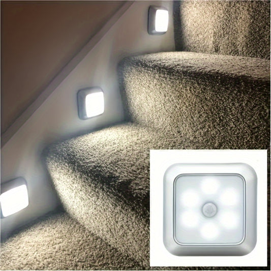 1pc 6LED Motion Sensor Night Light for Indoor Decoration in Bedroom or Staircase