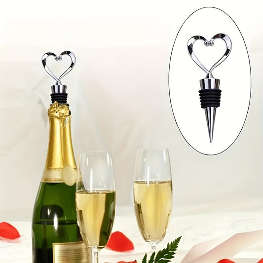 Elegant heart-shaped red wine stopper made of durable ABS plastic keeps wine fresh for Independence Day celebrations and daily use.