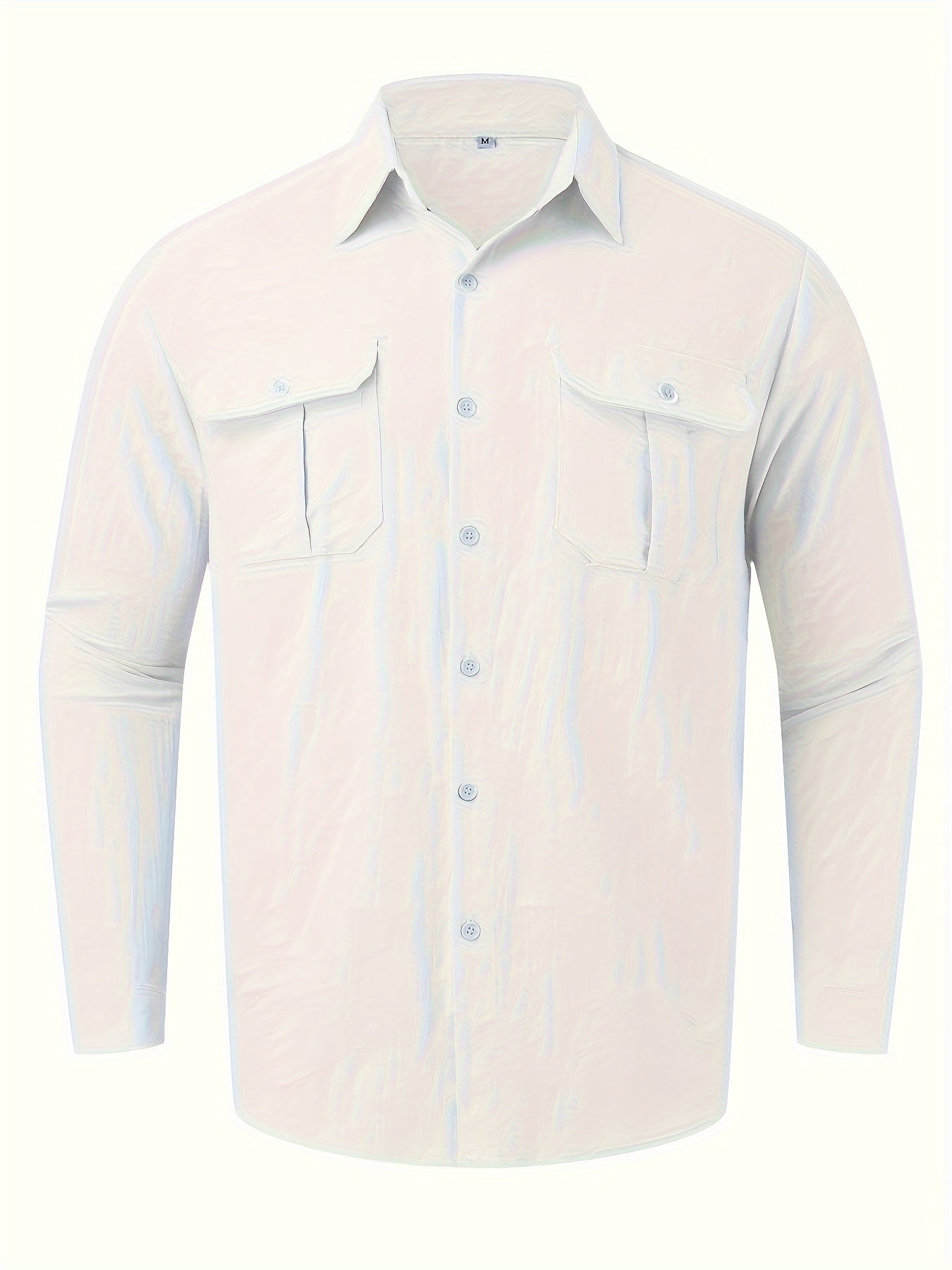 Men's Casual Cotton-Linen Blend Button-up Shirt with Chest Pocket