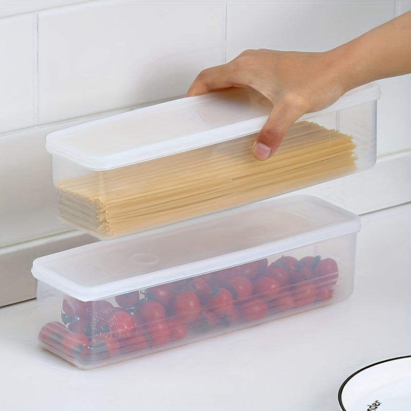 Set of 4 BPA-Free Plastic Food Storage Containers with Lids, Ideal for Organizing Onions, Parsley, Coriander, Garlic, Noodles, Eggs in the Fridge. Easy to Hand Wash, Essential Kitchen Items.