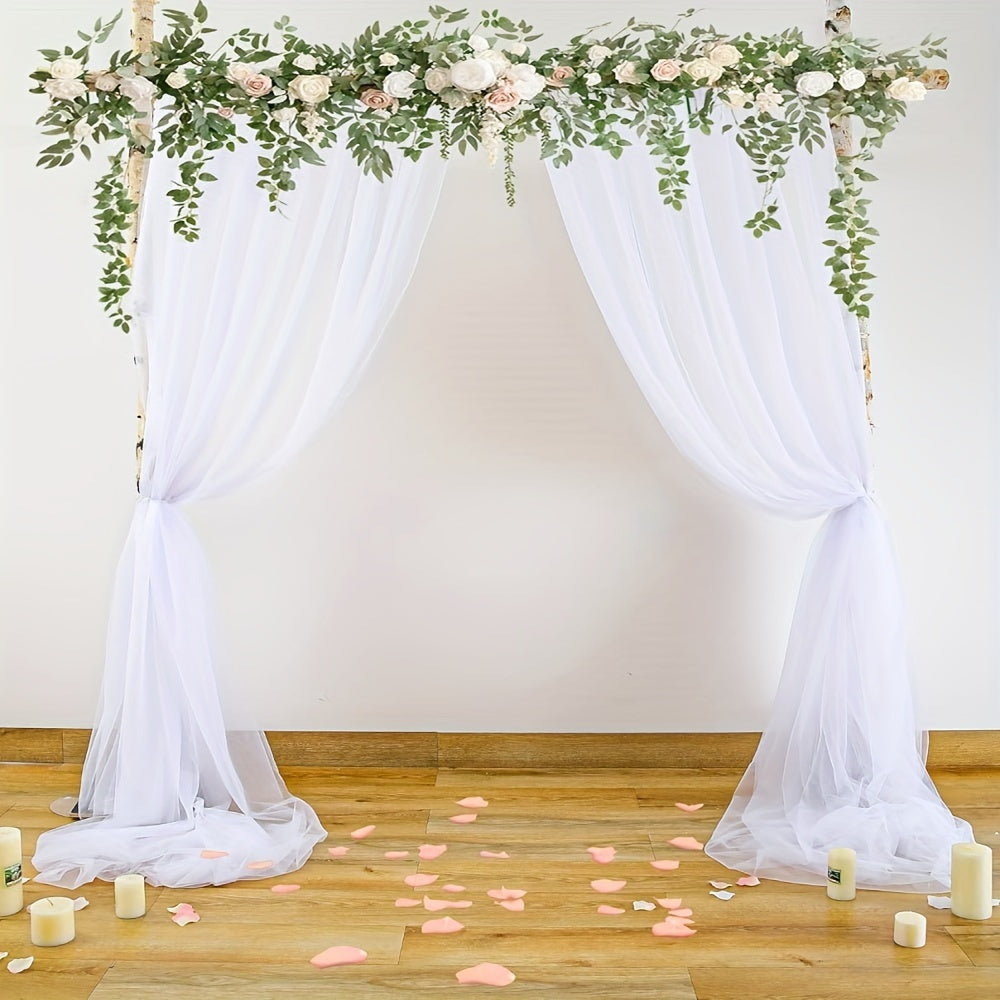 White Tulle Backdrop Curtain - Perfect for Parties, Weddings, and Home Decor - Size: 150*215cm