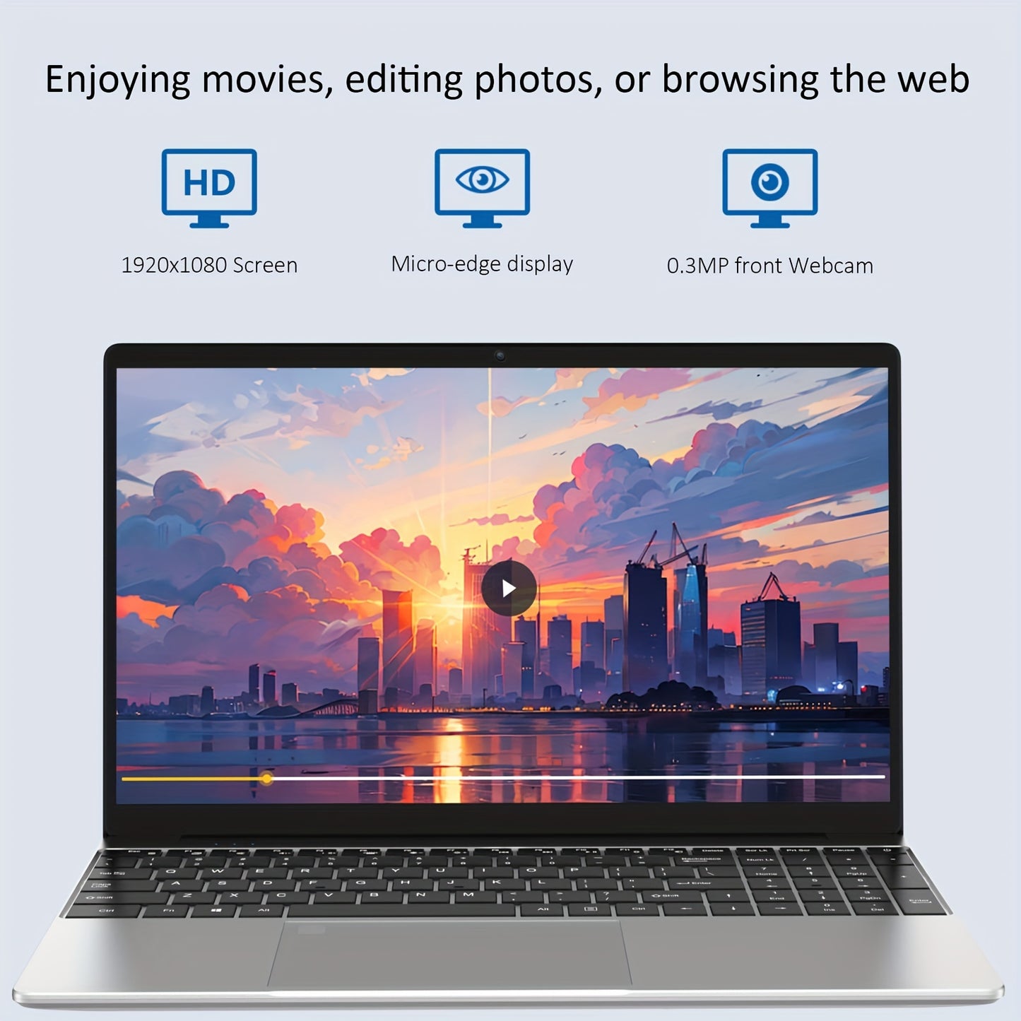 Molegar Laptop features a 39.62cm FHD IPS display, 16GB RAM, 1TB PCIe SSD, Intel 12th Gen N95 processor, up to 3.4GHz speed, fingerprint reader, backlit keyboard, webcam, dual-band WiFi 5G