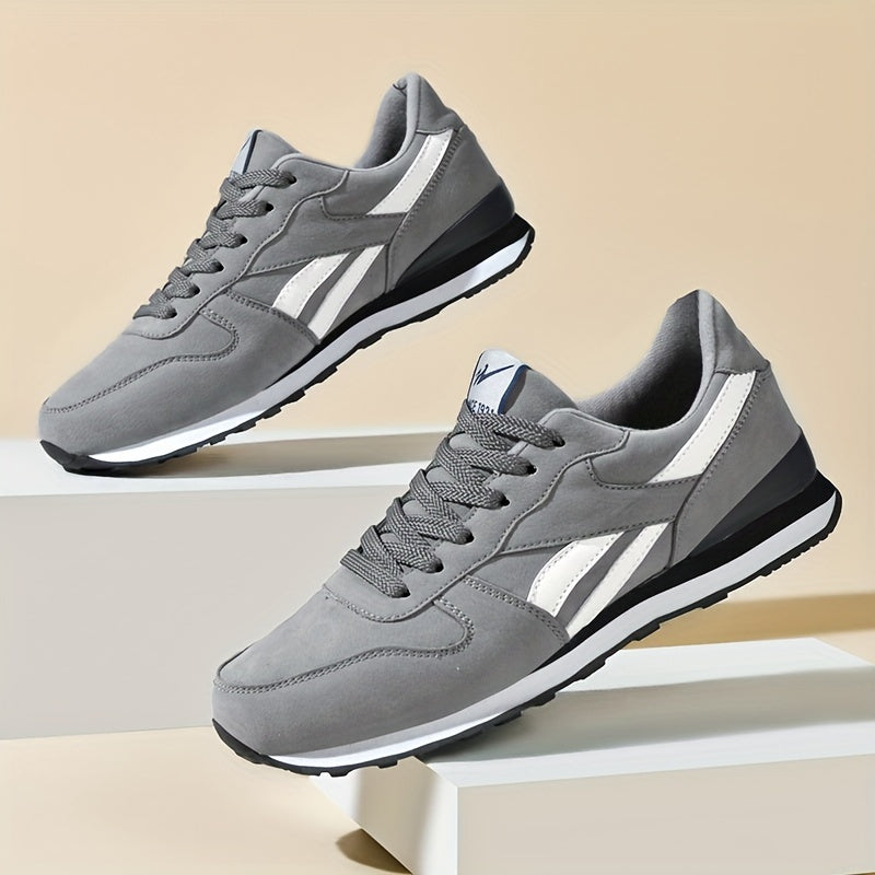 Men's low top sneakers with non-slip soles for outdoor activities like jogging and workouts, suitable for all seasons.