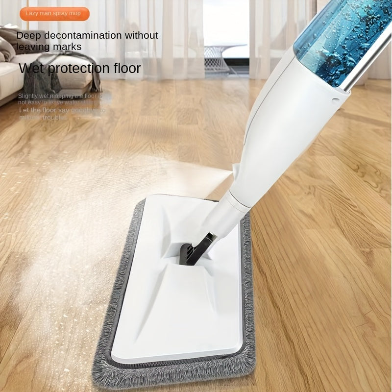 Multi-functional 2-in-1 spray mop for wet and dry cleaning, disinfecting in various living spaces.