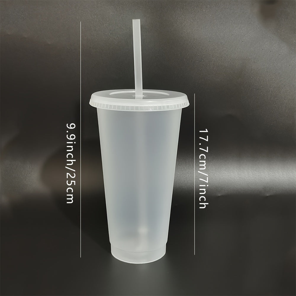 WIYYH 24oz Plastic Water Tumblers with Lids and Straws - 5/10 Pack Reusable Leak-Proof Cups for Parties & Events - BPS-Free - Hand Wash Only