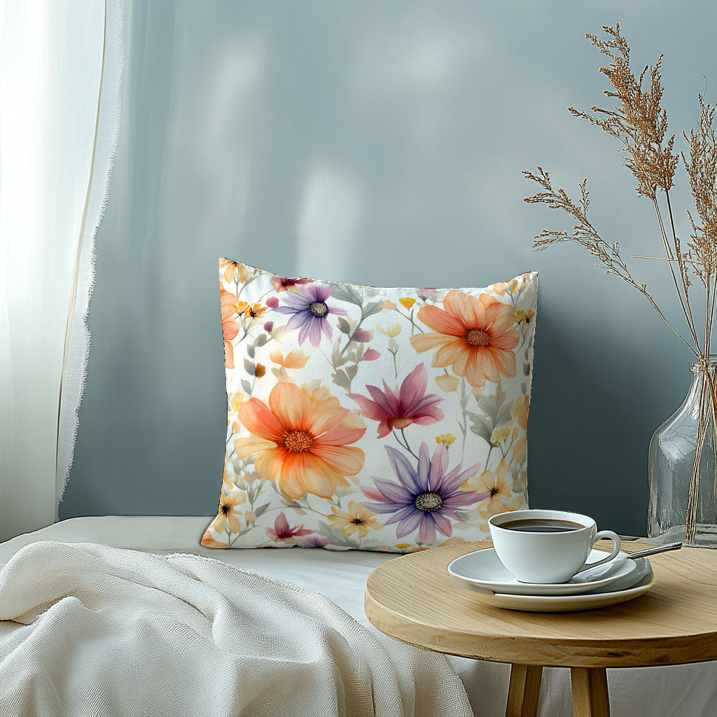 Orange Floral 3D Print Pillowcase, Made with Soft Skin-Friendly Fabric, Machine Washable and Envelope Closure. Perfect for Bedroom, Guest Room, or Hotel. Ready to Gift.