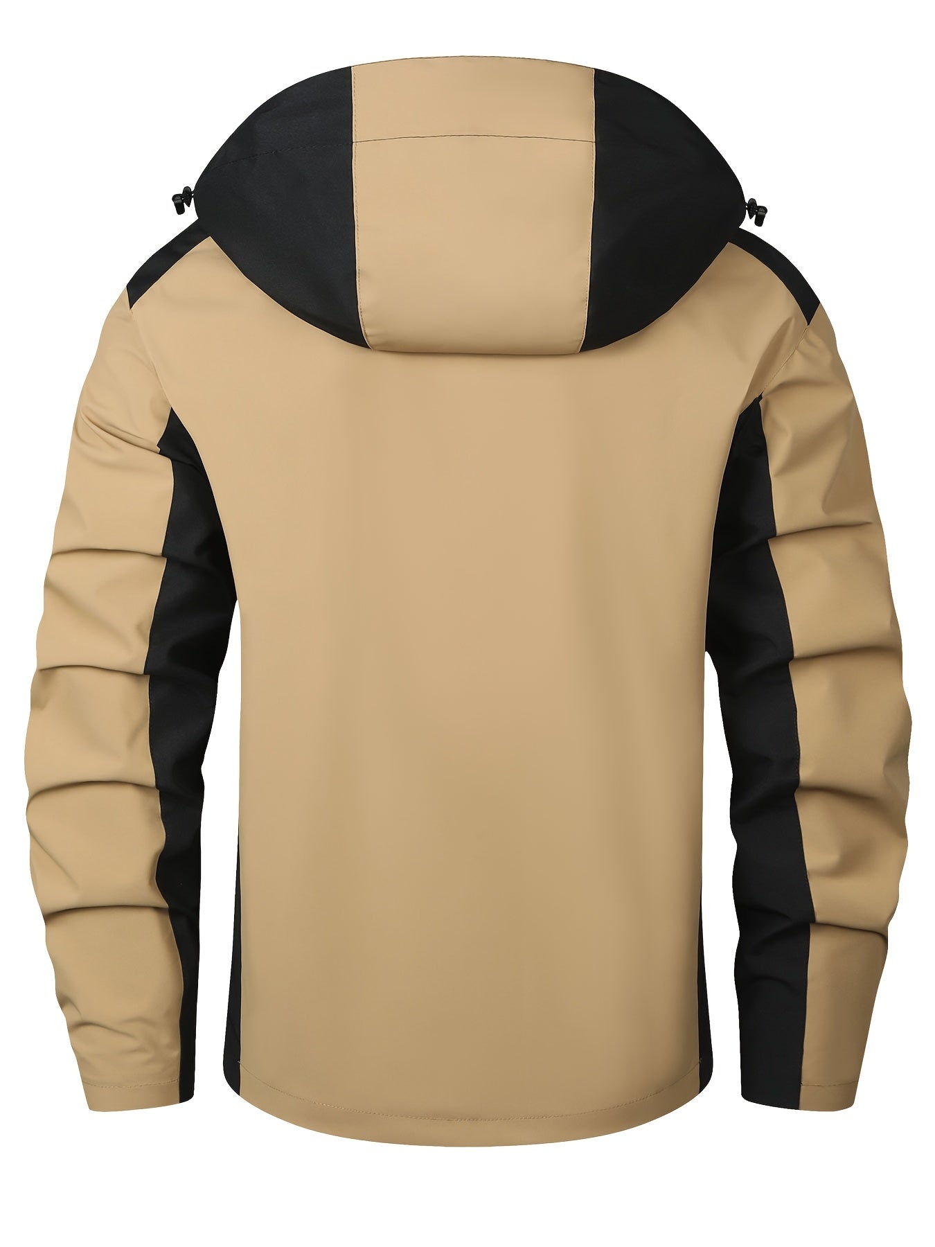 Popular choice: Men's hooded windbreaker with color blocking, ideal for outdoor activities in spring and fall.