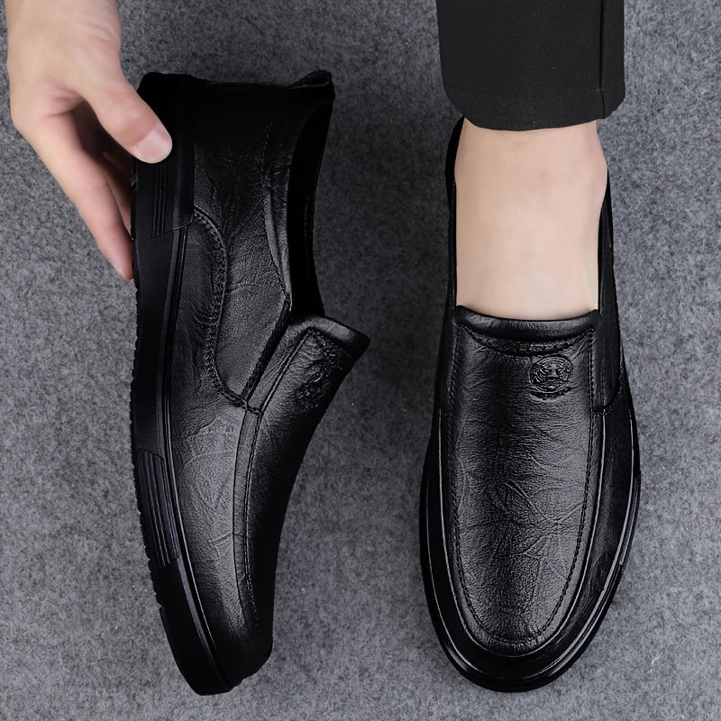 CLOHOO Men's Handmade Slip On Loafer Shoes