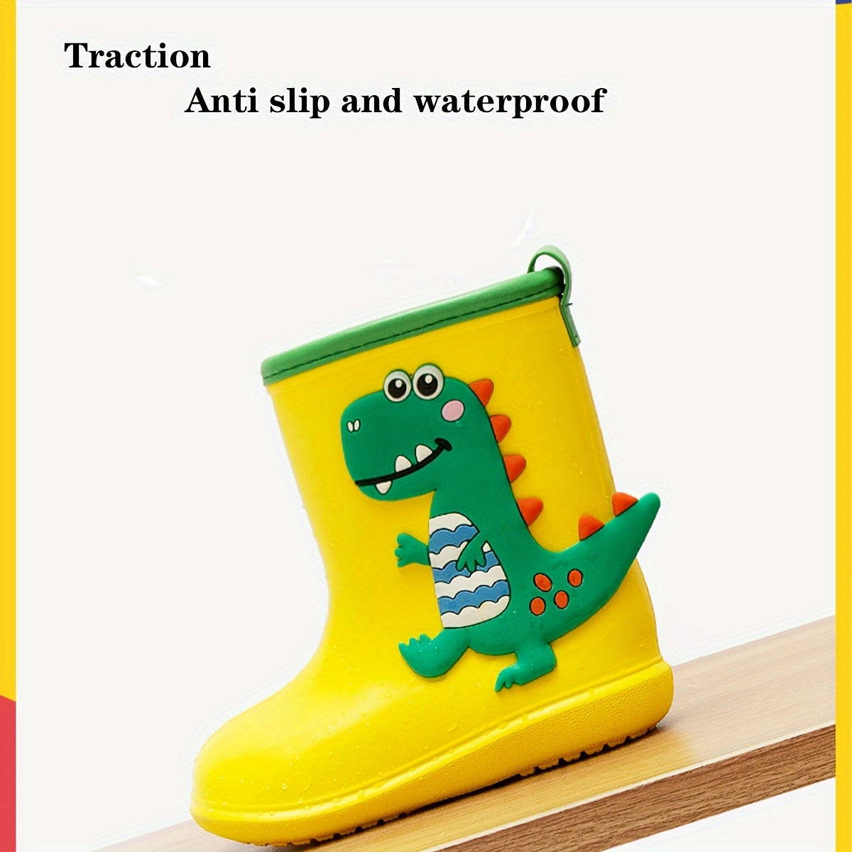 Fun Kids Rain Boots - Slip-Resistant Ankle Shoes with Dinosaur & Unicorn Designs, Perfect Year-Round