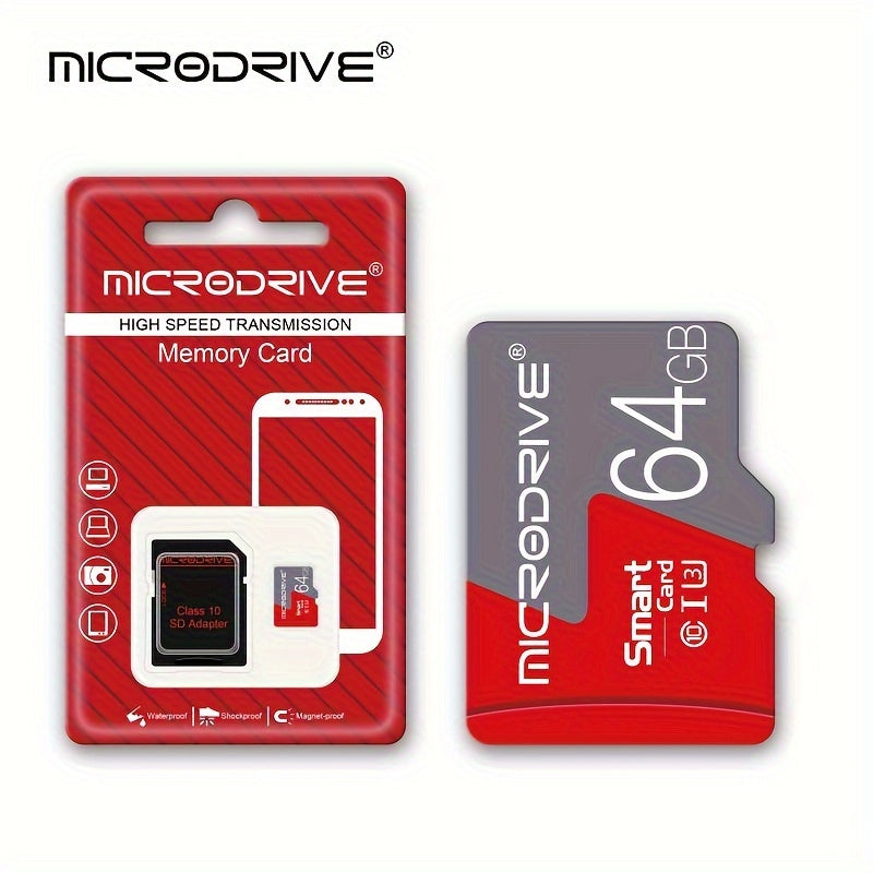 High Speed Class 10 Micro SD Memory Card with SD Adapter - Available in sizes up to 256GB and U3 Rating for expanding storage in smartphones, cameras, DVR, and monitors.