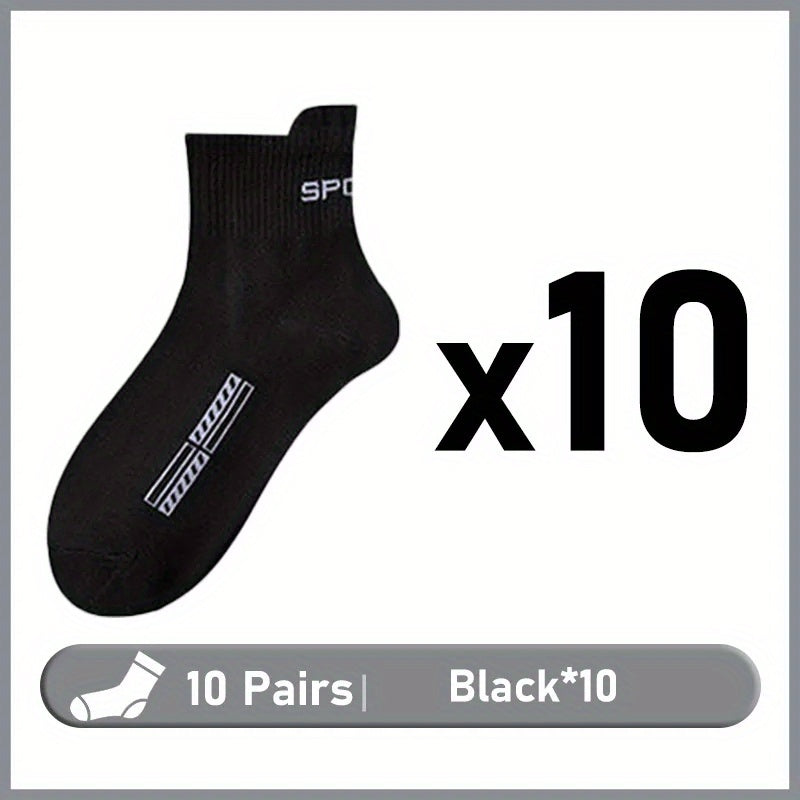 High quality casual socks for men in a pack of 10 pairs, size 38-45. Great gift for sports enthusiasts.