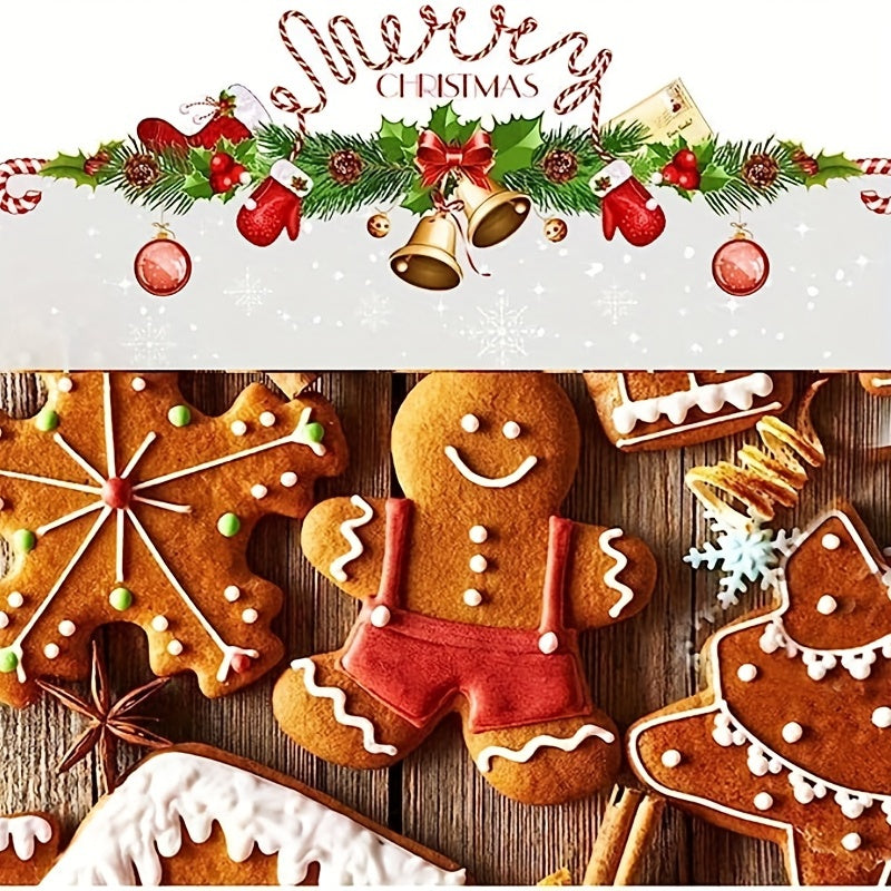 Set of 6 Christmas-themed stainless steel cookie cutters, ideal for making pastries and biscuits. Includes a variety of shapes for holiday baking. Perfect addition to any kitchen tool collection.