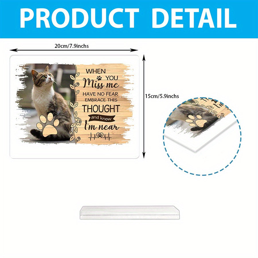 Personalized Acrylic Sign to Commemorate Your Beloved Pet - Thoughtful Gift for Dog or Cat Owners, Touching Decor for Any Desk, Suitable for Ages 14 and Up