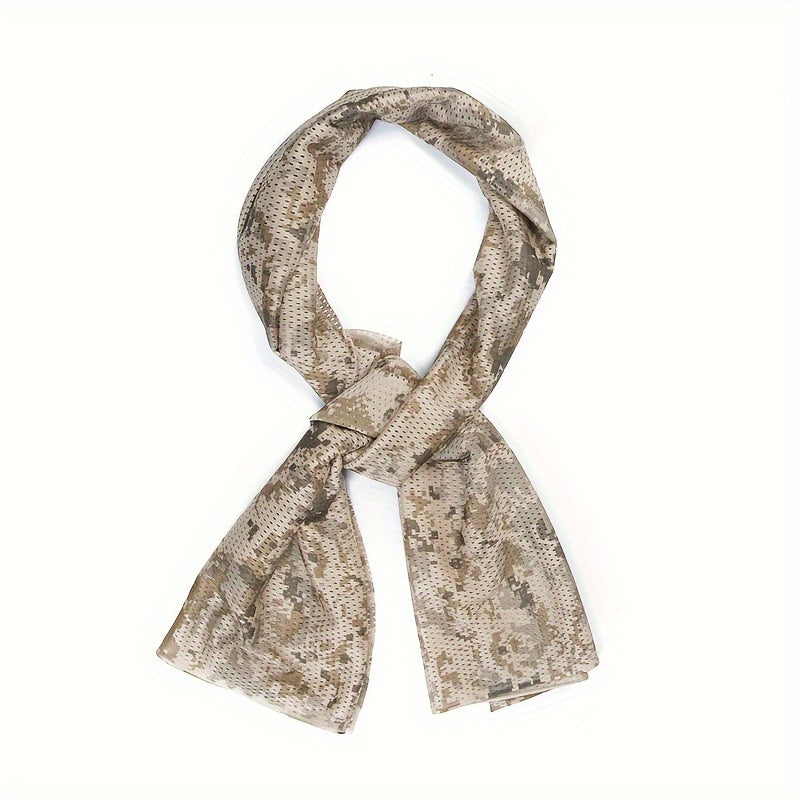 Unisex Retro Small Square Camouflage Neck Scarf - Lightweight and Breathable Scarf for Outdoor Activities like Hunting, Running, Climbing, and Camping.