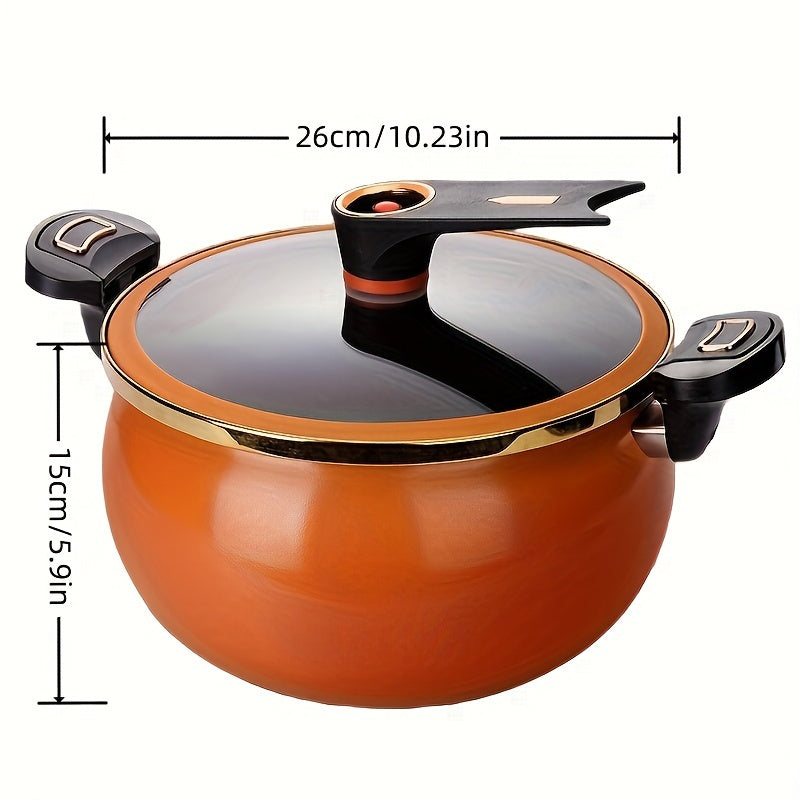 Large capacity soup pot, 26cm/10in, for cooking and stewing, can be used with gas and induction cookers.