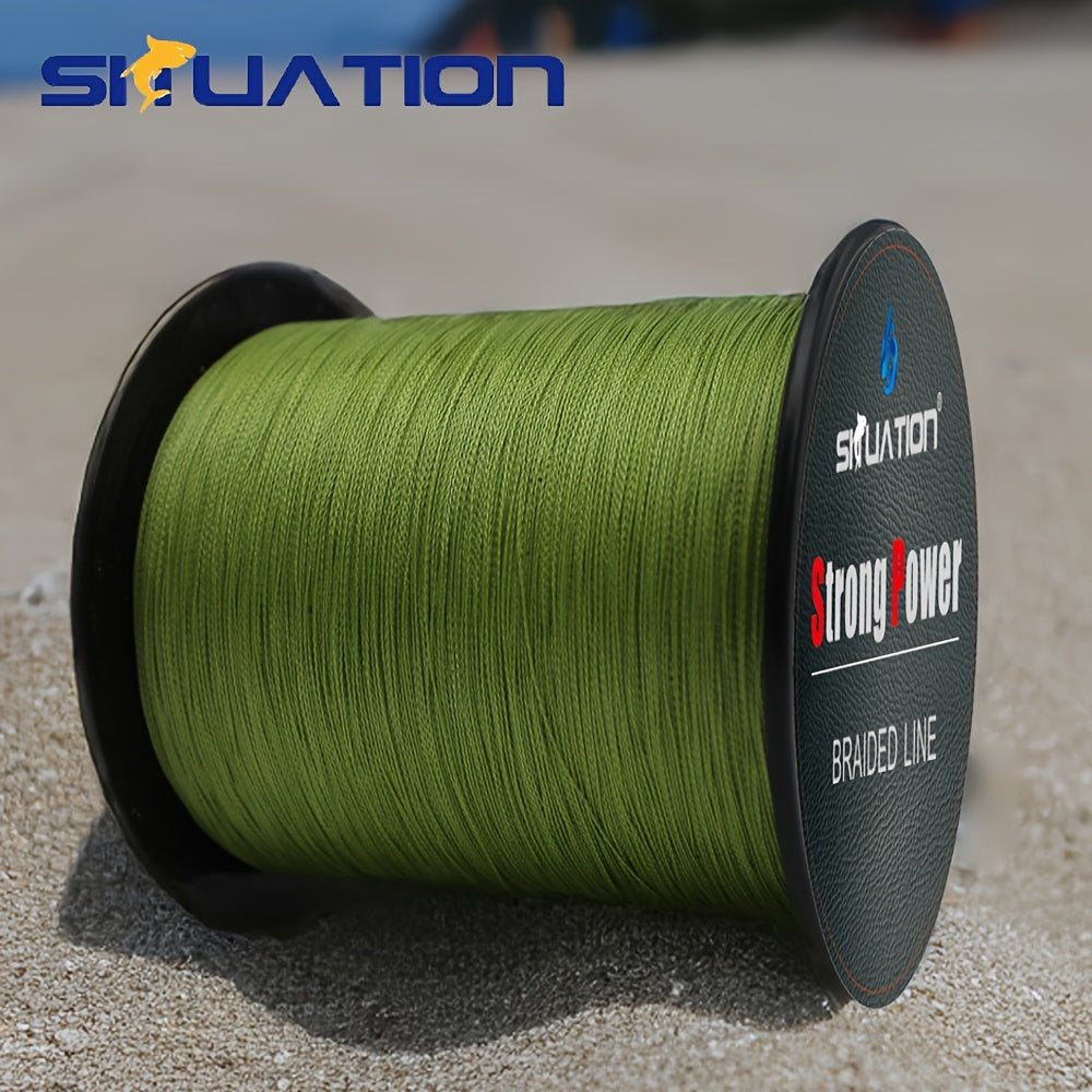 SIIUATION Ultra-Durable 499.87m PE Braided Fishing Line - 4-Strand, Anti-Abrasion, Smooth Long Casts, Available in Various Strengths, Super Strong, Multifilament.