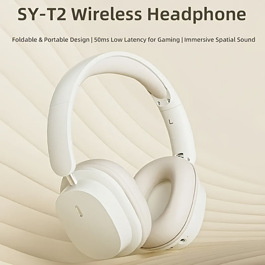 Lightweight Wireless 5.3 Headset with Noise-Cancelling, Comfortable Stereo Headphones, Built-in HD Mic, HiFi Sound, Deep Bass, DJ earphones, Universal Compatibility for Cellphone, PC