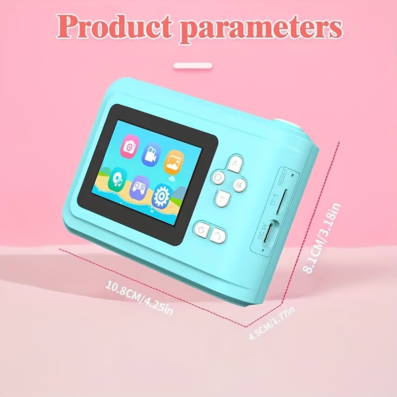 Portable Mini Camera Photo Printer with 6.1 cm Screen - USB Rechargeable, 1080P Video, 48MP, MP3 Playback, Thermal Printing on Paper, Monochrome Output, Smartphone Compatible, No