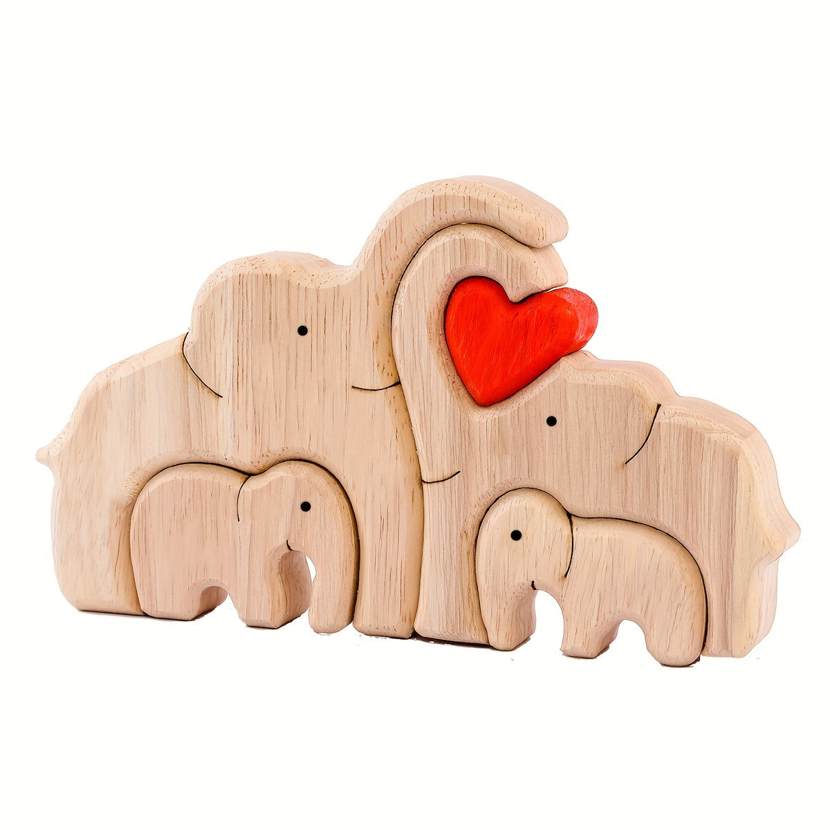 Wooden Elephant Puzzle for Family, Beautifully Crafted Desktop Decoration Perfect for Wedding, Christmas, Thanksgiving, or Valentine's Day Gift