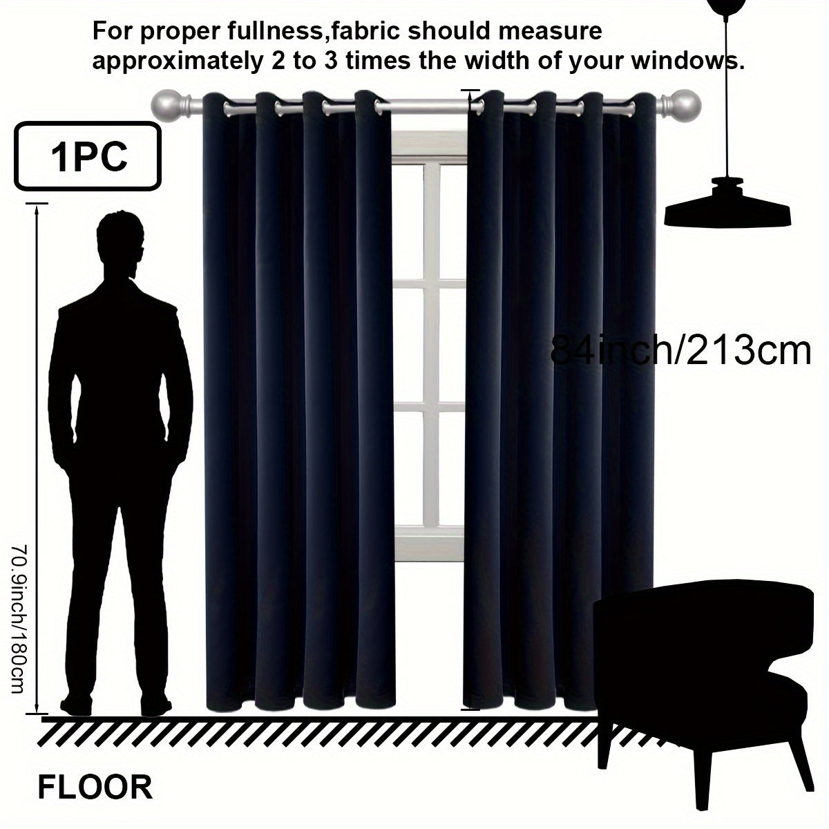 1PC Insulation and Blackout Circle Curtains, Ideal for Bedrooms and Living Rooms, Minimize Noise and Light Blocking